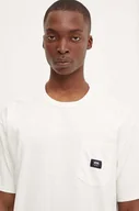 Koszulki męskie - Vans t-shirt bawełniany męski kolor beżowy gładki VN000G3YFS81 - miniaturka - grafika 1