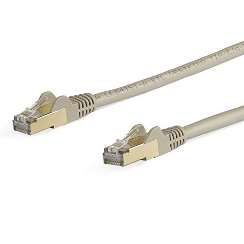 StarTech.com Kabel krosowy CAT6a (7 m, szary, złącze wtykowe RJ45, kabel CAT6a-STP, drut miedziany, kabel sieciowy)