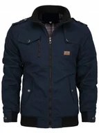 Kurtki męskie - KURTKA MĘSKA PRZEJŚCIOWA PILOTKA BAWEŁNIANA WIOSNA JESIEŃ GRANAT 014 - XXL - miniaturka - grafika 1