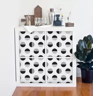 Naklejki na drzwi i meble - Naklejki Ikea Kallax Czarno-biały Geometryczny Zawrót Głowy - miniaturka - grafika 1