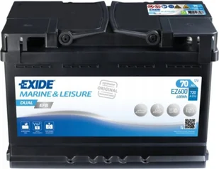 Akumulator EXIDE 12V 70Ah/720A DUAL EFB MARINE/RV P+ standardowy 278x175x190 B13 dodatkowy-auxiliary/efb/rozruchowo-zasilający/rozruchowy - Ładowarki i akumulatory - miniaturka - grafika 1