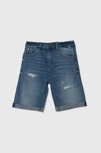 Spodnie i spodenki dla chłopców - Guess szorty jeansowe dziecięce kolor niebieski regulowana talia - grafika 1