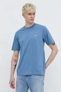 Koszulki męskie - Dickies t-shirt bawełniany męski kolor niebieski z nadrukiem - grafika 1