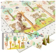 Maty edukacyjne - MATA EDUKACYJNA PIANKOWA DWUSTRONNA SKŁADANA MATA DLA DZIECI DUŻA 180X200CM LORELLI - miniaturka - grafika 1