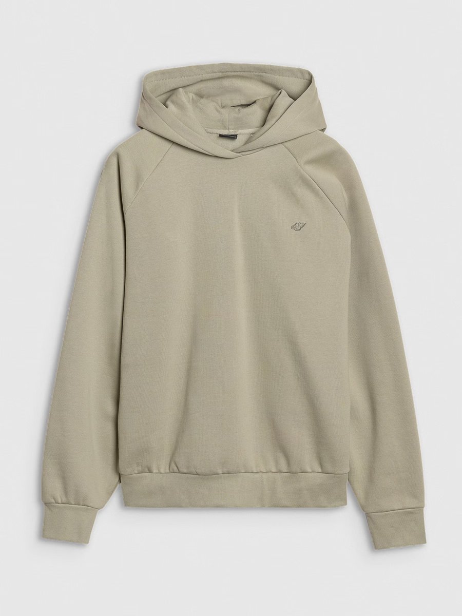 4F Bluza dresowa nierozpinana z kapturem uniseks 4FWSS25TSWSU1547-44S Zielony Roz. L