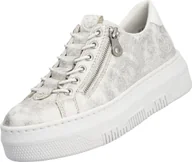 Sneakersy damskie - Rieker sneakersy damskie złoty/biały - miniaturka - grafika 1