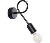 Lampy ścienne - Sollux SL.1433 - Kinkiet LOOP 1xE27/15W/230V czarne - miniaturka - grafika 1