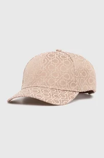 Calvin Klein czapka z daszkiem kolor brązowy wzorzysta K60K612032 - Czapki damskie - miniaturka - grafika 1