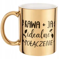 Kubki - Złoty Kubek na prezent Dzień Kobiet Kawa Ja Idealne Połączenie Prezent - miniaturka - grafika 1