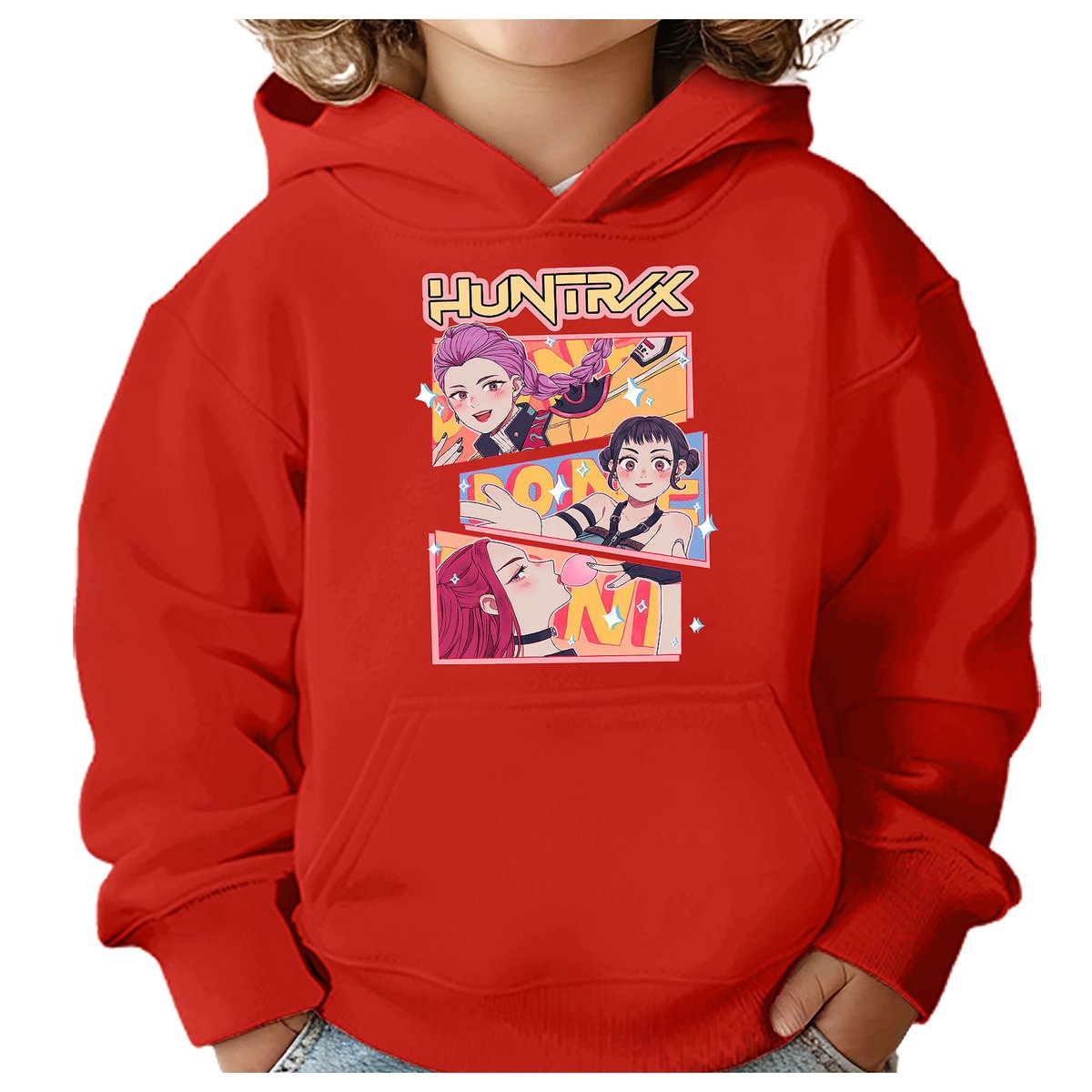 BLUZA DZIECIĘCA KPOP DEMON HUNTERS HUNTRIX 122-128 Z KAPTUREM BAWEŁNIANA