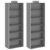 Meble modułowe i akcesoria - vidaXL Wiszące organizery do szafy, 2 szt., 6 półek, tkanina - miniaturka - grafika 1