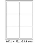 Etykiety samoprzylepne i bloki etykiet - Samoprzylepne etykiety 99,1 x 93,1 mm, 6 etykiet, A4, 100 arkuszy - miniaturka - grafika 1