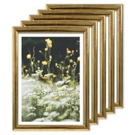 Ramki na zdjęcia - Zestaw Ramek Drewniany 5 Sztuk 30X40 Cm Złote Ramy - miniaturka - grafika 1