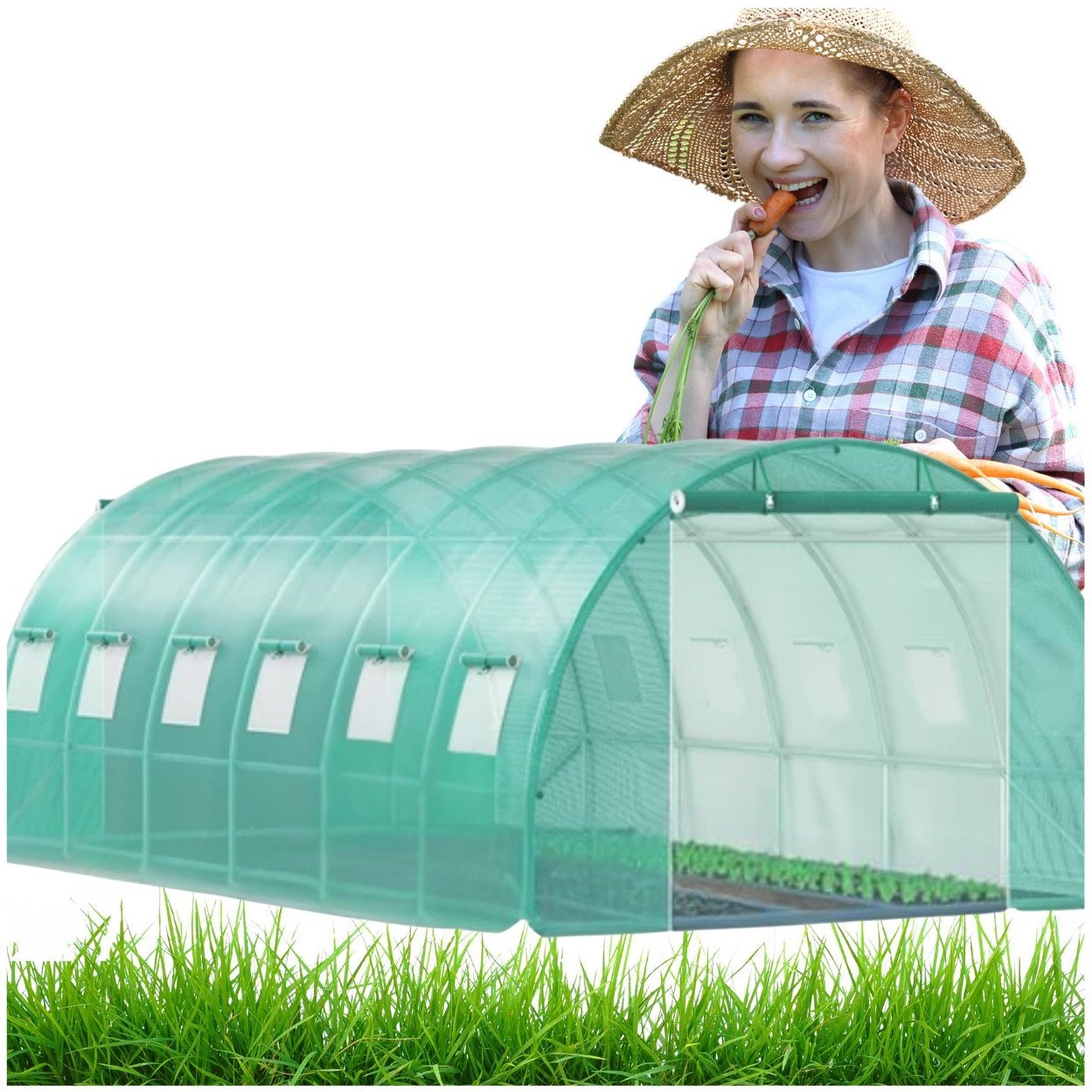 Shark Tools Tunel foliowy ogrodowy 18m2 6m x 3m x 2m zielony 