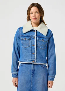 Damska kurtka jeansowa Wrangler SHERPA JACKET L - Kurtki damskie - miniaturka - grafika 1