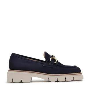 Damskie mokasyny zamszowe z łańcuchem na platformie granatowe - Wittchen - Mokasyny damskie - miniaturka - grafika 1