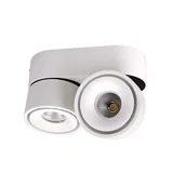 Lampy sufitowe - Tuba sufitowa ruchoma ściemnialna biała 2x9W 3000K - miniaturka - grafika 1