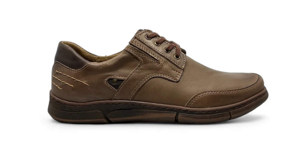 Buty męskie skórzane sznurowane firmy POLBUT J55 rozmiar 40