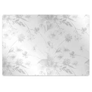 Podkładka pod krzesło Szare kwiaty 100x70 cm - Podnóżki, podpórki, podkładki - miniaturka - grafika 1