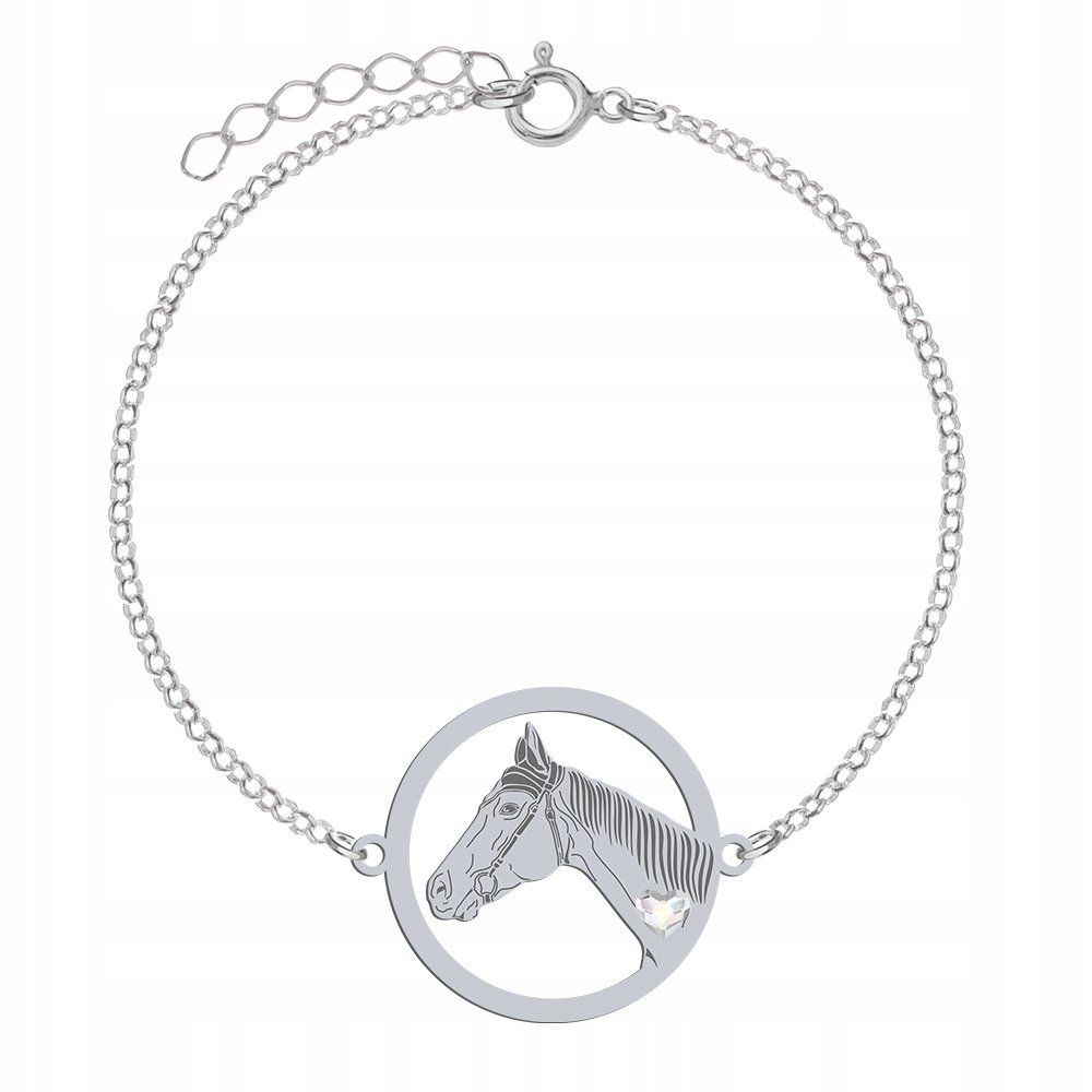 Bransoletka Srebrna Koń Folblut 925 Biżuteria Prezent Kobieta GRAWER GRATIS