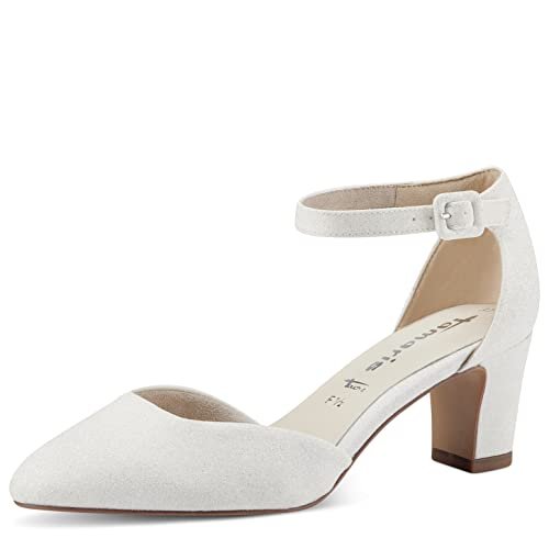 Tamaris Damskie 1-1-24432-41 modne kozaki, White Glam, 39 EU, White Glam, 39 EU