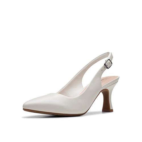 Clarks Damskie czółenka Kataleyna Step, Złamana biała skóra, 39 EU