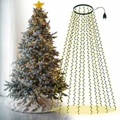 Oświetlenie świąteczne - Lampki choinkowe LED z pierścieniem na zewnątrz / na zewnątrz płaszcza choinki Ciepła biel - miniaturka - grafika 1
