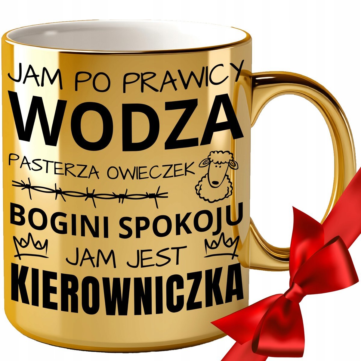 KUBEK DLA KIEROWNICZKI ZŁOTY DO KAWY BIURA URODZINY IMIENINY ŚMIESZNY 30 40