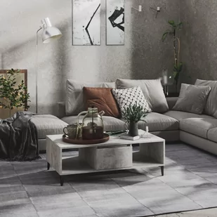 VidaXL Lumarko Stolik kawowy, szarość betonu, 103,5x60x35 cm, płyta wiórowa 806026 VidaXL - Ławy i stoliki kawowe - miniaturka - grafika 1