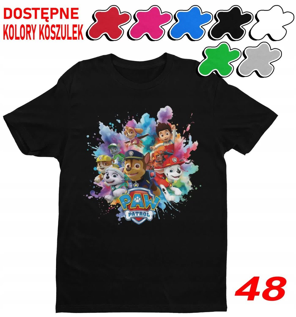 Dziecięca Koszulka Z Nadrukiem Psi Patrol Duży Wybór -L 146-152