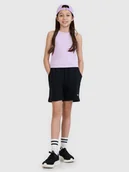 Spodnie i spodenki dla dziewczynek - 4F Spodenki dresowe dziewczęce - czarne 122 (6-7 lat) - miniaturka - grafika 1