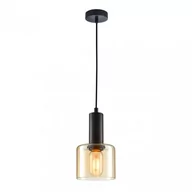 Lampy sufitowe - Italux Santia lampa wisząca 1-punktowa czarna/bursztyn PND-65342-1-BK+AMB PND-65342-1-BK+AMB - miniaturka - grafika 1