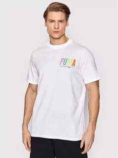 Koszulki męskie - Puma T-Shirt Graphic 533623 Biały Regular Fit - grafika 1