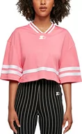 Koszulki i topy damskie - STARTER BLACK LABEL Damska koszulka damska Starter Cropped Mesh Jersey, różowo-grejpfrut/biały, S - miniaturka - grafika 1