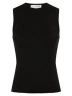 Bluzki damskie - Selected Femme Damski top z dzianiny - SLFLydia Kobiety drobna dzianina czarny jednolity, S - miniaturka - grafika 1
