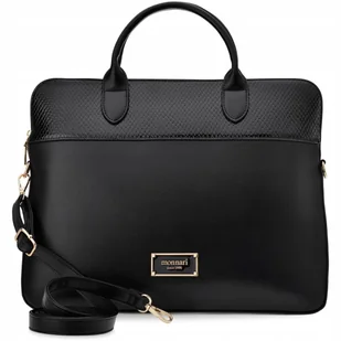 Monnari Aktówka Damska Elegancka Torba Na Laptopa Torebka Laptopówka Czarna - Torebki damskie - miniaturka - grafika 1