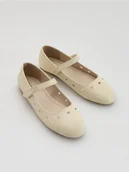 Buty dla dziewczynek - Reserved - Baleriny z imitacji skóry - biały - miniaturka - grafika 1