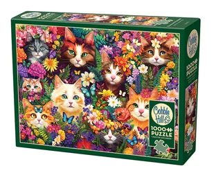 Puzzle, Koty wśród kwiatów, 1000 el. - Puzzle - miniaturka - grafika 1