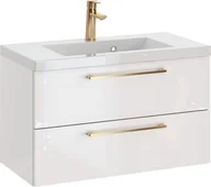 Szafki łazienkowe - Szafka z Umywalką ROSEN 80 cm - Uchwyt Złoty - miniaturka - grafika 1
