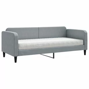 Sofa z materacem do spania, jasnoszara, 80x200 cm, tkanina Lumarko! - Łóżka - miniaturka - grafika 3