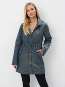 Kurtki damskie - Mohito - Długa kurtka z kapturem - zielony - miniaturka - grafika 1