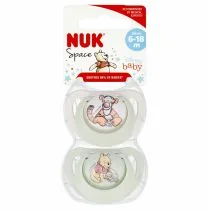 Nuk Smoczek uspokajający silikonowy 6-18 mies. Star Tygrysek/Kubuś 10736940 2 szt. - Smoczki uspokajające - miniaturka - grafika 1
