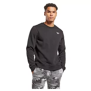 Reebok Męska bluza z logo lewej klatki piersiowej, czarna, S, Czarny, S - Bluzy męskie - miniaturka - grafika 1