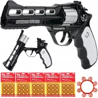 Zabawki militarne - Pistolet Metalowy Hukowy Rewolwer Na Spłonkę + Kapiszony 360 Strzałów - miniaturka - grafika 1