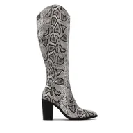 Kozaki damskie - Kowbojki DeeZee ZALRT220103 Szary - miniaturka - grafika 1