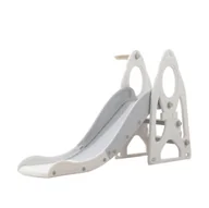 Place zabaw - Zjeżdzalnia Rakieta Dla Dzieci Do Domu I Ogrodu Z Koszykówką Biało Szara - miniaturka - grafika 1
