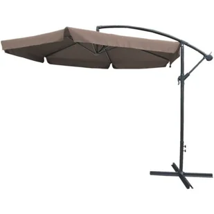 SASKA GARDEN Parasol ogrodowy 300cm składany na wysięgniku z falbaną beżowy 27334-0 - Parasole ogrodowe - miniaturka - grafika 1