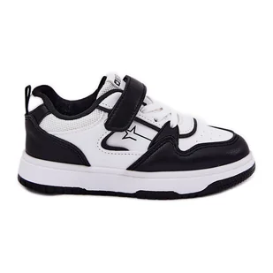 Lekkie Sneakersy Dziecięce Big Star RR374052 Biało-Czarne białe - Buty dla dziewczynek - miniaturka - grafika 1