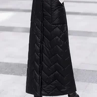 Spódnice - TEMU Elegancka Spódnica Midi z Czarną Podszewką - Wysoki Stan, Ciepła na Zimę, Jednokolorowa, Idealna na Stylowe i Casualowe Stylizacje - miniaturka - grafika 1