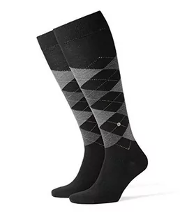 Burlington Mężczyźni Podkolanówki Edinburgh M KH Wełna długie z wzorem 1 Para, Czarny (Black 3000), 40-46 - Skarpetki męskie - miniaturka - grafika 1